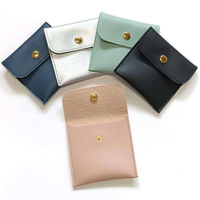 Pochette de luxe en cuir végétalien avec logo, mini étui de voyage pour écouteurs, sac organisateur pour brillant à lèvres, pochette cadeau pour mariage, vente en gros