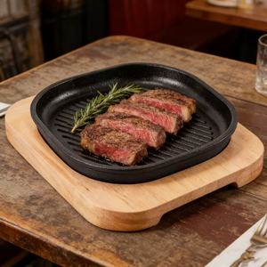 Sartén Cuadrada de Hierro para Asar Carne y Queso, Utensilio de Cocina Coreano para BBQ, Juego de Sartenes de Hierro Fundido - Product Image 6