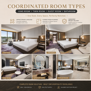 Juego de Muebles Modernos de Lujo para Habitaciones de <span class=keywords><strong>Hotel</strong></span>, Habitaciones Dobles, Baños, Solución Integral para Proyectos OEM ODM - Product Image 1