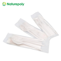 Vente en gros de vaisselle jetable CPLA biodégradable personnalisée fourchette couteau cuillère et spork kit de couverts jetables ensembles de couverts