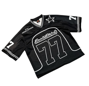เสื้อฟุตบอลสไตล์เรโทรสตรีทแวร์แบบครอปตัวหลวม ผ้าตาข่าย พิมพ์ลายแบบซับลิเมชั่น - Product Image 4
