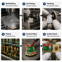 Maßgefertigtes Weihnachts-Emaille-Pin-Set: Santa, Baum, Strumpf, Glocke, Zuckerstange, Feiertags-Metallabzeichen, Anstecknadeln, Geschenkkollektion