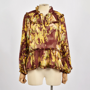 Precio competitivo, blusa 100% poliéster para mujer, fabricante mayorista, blusa de manga larga - Product Image 1
