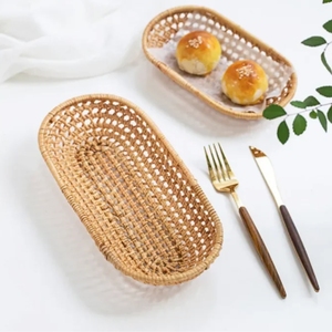 OEM/ODM Panier de rangement ovale en bambou Conception polyvalente en rotin pour l'organisation des articles de cuisine Solution parfaite - Product Image 5