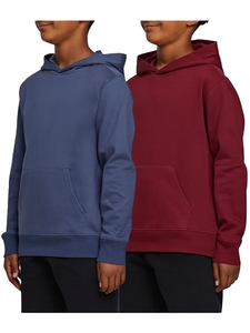 Sweat-shirt à capuche oversize en coton tricoté respirant pour enfants, collection printemps-automne, couleur unie, pour bébé garçon - Product Image 2
