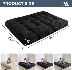 Matelas futon matelassé épais de 8 pouces <span class=keywords><strong>pour</strong></span> <span class=keywords><strong>canapé</strong></span>-lit avec tapis futon en <span class=keywords><strong>mousse</strong></span> à mémoire de forme - Product Image 5
