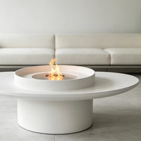Table de foyer au gaz naturel mobile et portable, cheminée circulaire moderne pour la cour, le camping, les rassemblements familiaux en plein air