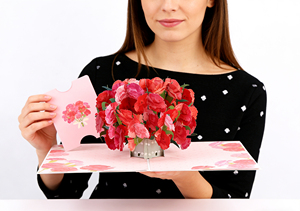 Carte de vœux pop-up 3D fleur bouquet mère en papier, avec note, estampage doré et DIY pour femmes - Offre spéciale - Product Image 2
