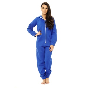 Conjunto de 2 piezas de chándal cálido de forro polar para mujer al por mayor: tops casuales de manga larga con mangas abullonadas y pantalones con cordón, estilo mono. - Product Image 1