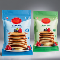 Sachet d'emballage alimentaire imprimé sur mesure pour produits céréaliers, sac sous vide préformé pour fromage, pain, pizza, gaufres, mélange, sachet stand-up pour poudre de crêpes