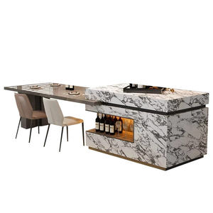 Isola <span class=keywords><strong>Cucina</strong></span> Minimalista con Illuminazione LED e Spazio di Archiviazione Nascosto per Cucine Open Space - Product Image 1