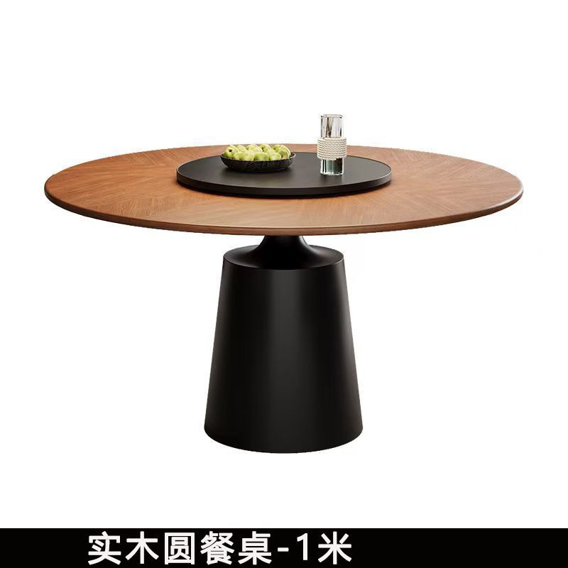 Solid wood round dining table - 1 meter