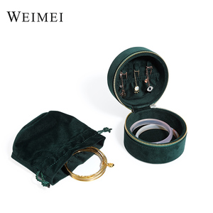 Weimei Custom Logo Velvet Case Organizer and Travel Jewelry <b>Storage</b> <b>Mini</b> <b>Box</b> With Pouch - Product Image 4
