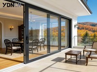 Porte coulissante extérieure en aluminium à double vitrage, style moderne californien, norme Title 24, robuste, pour patio
