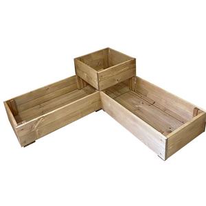 大きな木制プランターボックス2層家庭用ガーデンベッド植物と花上げガーデンベッドウッドプランター - Product Image 5