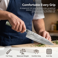 Couteau de chef en acier Damas au design élégant, couteau de cuisine japonais Damas ultra-affûté, idéal pour un cadeau haut de gamme