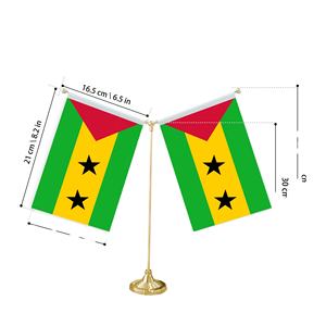 Drapeau <span class=keywords><strong>de</strong></span> table en forme <span class=keywords><strong>de</strong></span> Y avec base en métal pour décorations <span class=keywords><strong>de</strong></span> drapeaux miniatures personnalisables <span class=keywords><strong>de</strong></span> Sao Tomé-et-Principe - Product Image 2