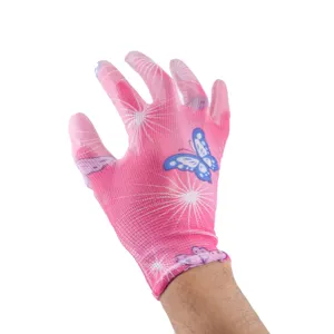 Gants enduits d'unité centrale de devoir de timbre de finition enduite de polyester du jardin 13G pour le travail de jardin