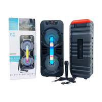 GTS-1702 8 pouces * 2 10W * 2 extérieur Boombox Radio Fm portabilité sans fil Subwoofer haut-parleur Portable Mini Radio karaoké Microphones