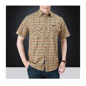 <span class=keywords><strong>Chemise</strong></span> en coton à carreaux à manches longues pour hommes, pour les sports de plein air, la randonnée, l'escalade, la chasse et le printemps. - Product Image 1