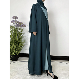 Abaya de luxe Dubaï avec ensemble hijab assorti, robe abaya musulmane élégante et burqa en couleur violette 2026 - Product Image 1