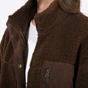 <span class=keywords><strong>Veste</strong></span> chaude personnalisée avec poches zippées pour femmes, manteau en <span class=keywords><strong>velours</strong></span> côtelé, vestes patchwork pour femmes - Product Image 2