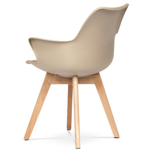Classico bracciolo Design bianco pp plastica sedia da pranzo <span class=keywords><strong>con</strong></span> piedini <span class=keywords><strong>in</strong></span> <span class=keywords><strong>legno</strong></span> - Product Image 4