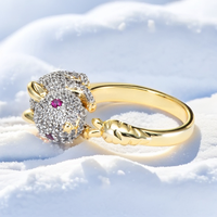 Jasen Bijoux Hip Hop Personnalisé Glacé 925 Argent Moissanite Diamants Diamant Animal Lapin Anneaux pour Femmes