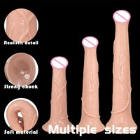 Dildo de Silicona Líquida con Forma de Pene de Caballo Simulado para Masaje y Masturbación Masculina/Femenina, Expansión Vaginal Alternativa SM