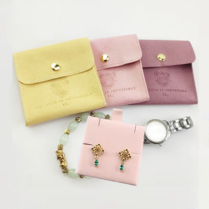 Nhẫn gói đồ trang sức sợi nhỏ da lộn đồ trang sức Pouch Túi biểu tượng tùy chỉnh in nhung Pouch túi đồ trang sức bao bì & hiển thị - Product Image 6