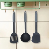 Ensemble d'ustensiles de cuisine en nylon 5 pièces, outils de cuisine antiadhésifs, cuillère, spatule, louche résistantes à la chaleur pour la maison et le camping