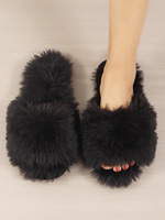 Nouvelles pantoufles d'intérieur en laine pour femmes printemps-automne 2024, fourrure ouverte, antidérapantes, pantoufles en coton pour la maison, doublure en PVC, pantoufles en laine pour l'hiver