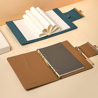 Carnet de notes professionnel en cuir PU A5 avec logo personnalisé (avec fermoir) perforé 3 trous |   Bloc-notes compatible OEM/ODM