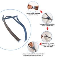 Sangle de casque compatible avec Airfit P10, sangle de remplacement confortable et élastique, sangles de réglage, crochet et boucle pour casque P10