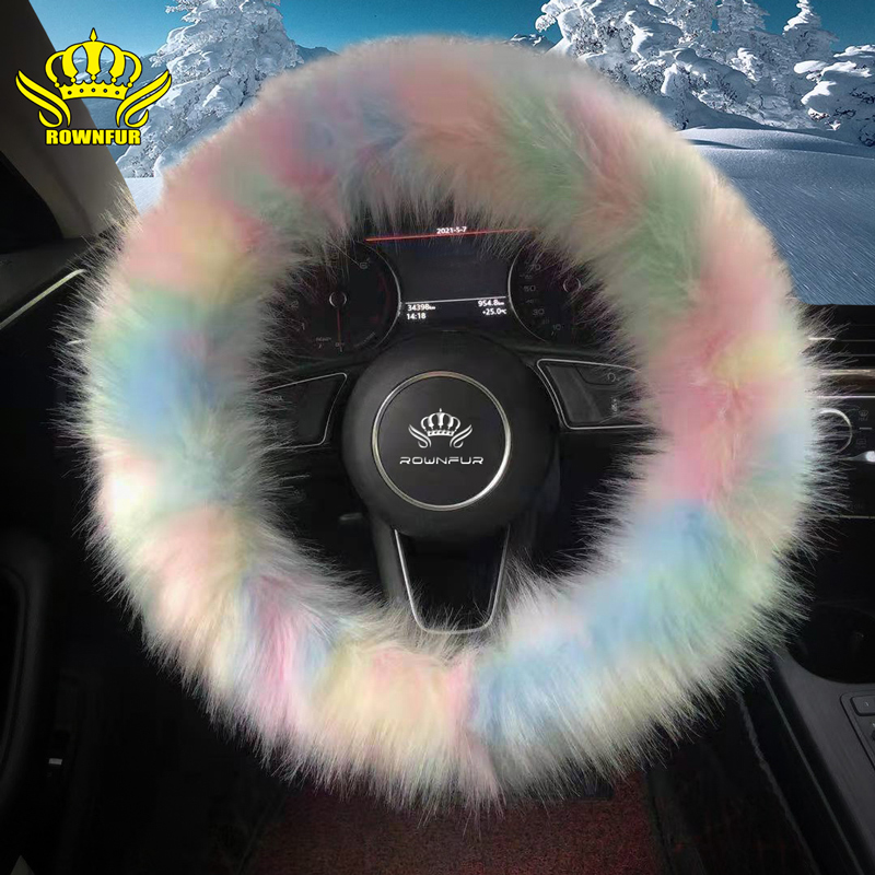 Rownfur W1925 Luxury Sheepskin Fur Car Steering Wheel Cover | 2025 Automotive Accessories Guide