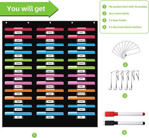 Organizador de Archivos Colgante de Pared con 36 Bolsillos, para Aula y Oficina, Organiza tus Tareas y Archivos - Product Image 3