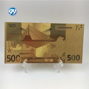 Billet de banque coloré en plastique plaqué or 24 carats de 500 euros - Product Image 4