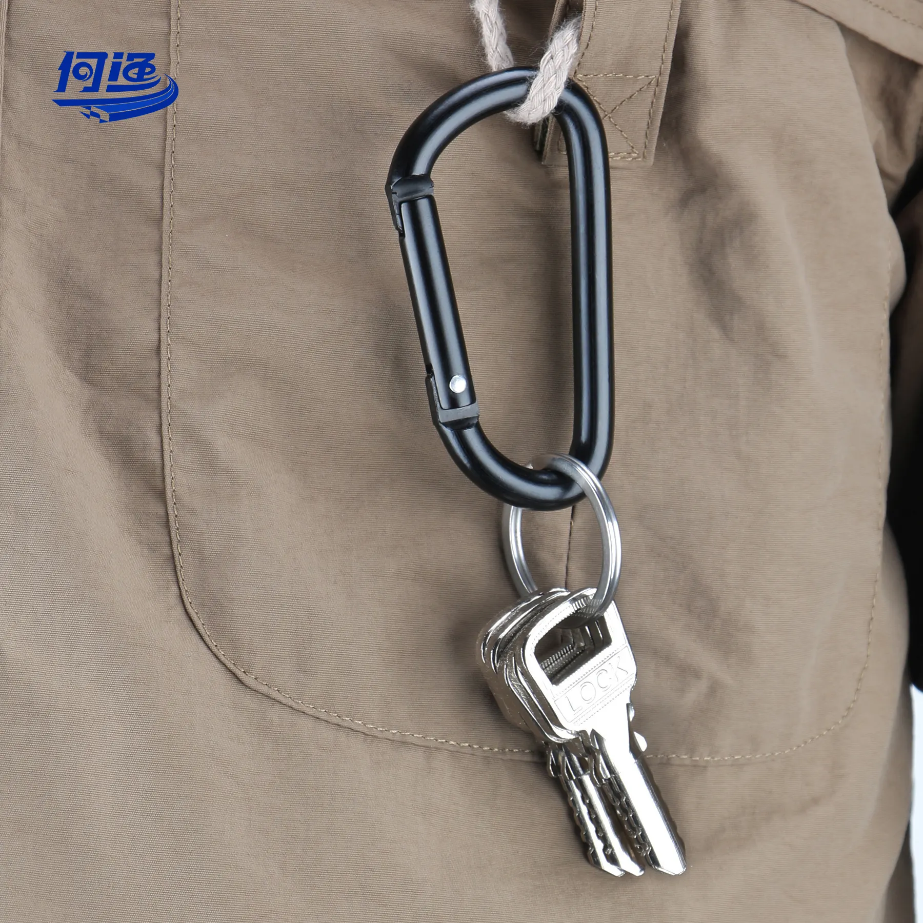 2.3in Quà tặng khuyến mãi nhôm D hình dạng Clip cốc Cà Phê Đôi tường Carabiner Mug với xử lý leo núi Carabiner cho chìa khóa