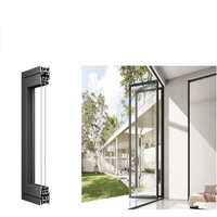 Fenêtre pliante en aluminium sans cadre en verre pour maison moderne