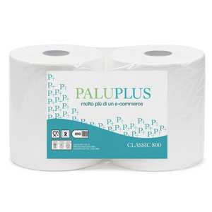 Rotoli di Carta Igienica Paluplus, 800 Fogli, Classica a 2 Veli, Assorbente in Pura Cellulosa - Product Image 1