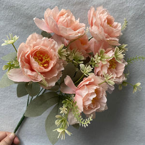 Ramo de Flores de Peonía Artificial de Seda de Alta Calidad, <span class=keywords><strong>6</strong></span> Cabezas, 35 cm, para Decoración de Bodas y Hogar - Product Image 2