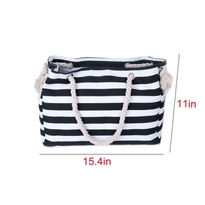 Bolsa de Lona Resistente para Mujer, Bolso de Hombro Moderno con Asa de Cuerda Trenzada, Precio Accesible - Product Image 5