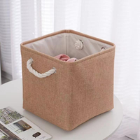 Ensemble de paniers de rangement pliables écologiques promotionnels en toile avec poignées, organisateur pliable, cube de rangement, cadeaux de bienvenue