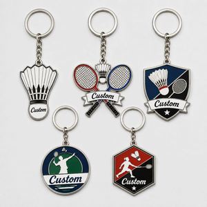 Llaveros de bádminton personalizados de alta calidad del fabricante, mini cadenas de bolas, recuerdo de juego para clubes de bádminton, llavero. - Product Image 1