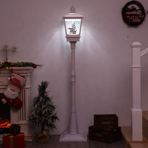 Farol led vintage de Navidad con nieve que sopla para decoración navideña - Product Image 1