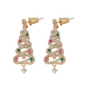 2024 New Christmas <b>Tree</b> Earrings Fashion Diamond Shiny Zircon Earrings Cute Pendant Earrings Jewelry Christmas Gift - Product Image 6