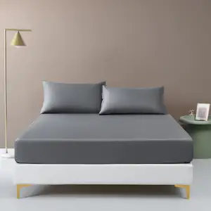 Wholesale Plain Waterproof Bamboo Stretchable Fitted Sheet Deep Pocket King Queen Size Mattress Topper Protector Bed Sheets
