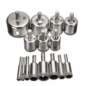 15 Pcs/Set 6-50 mm Laser Carving Diamond Coated Drill Bit Tile Marble Glass Ceramic Hole Saw Drilling Bits For Power Tools