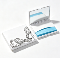 Papier absorbant pour le visage à motifs décoratifs avec miroir, boîte portable, feuilles absorbantes pour le visage, étui compact pour le maquillage du visage