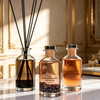 Diffuseur de parfum d'ambiance de luxe en forme de cylindre, diffuseur à bâtonnets en cristal 250 ml, diffuseur d'huiles essentielles longue durée pour hôtel